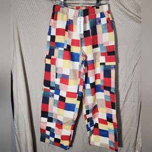 NWT sm wardrobe New York Crazy Clash Colorful Patchwork Wide Leg Women's Medium